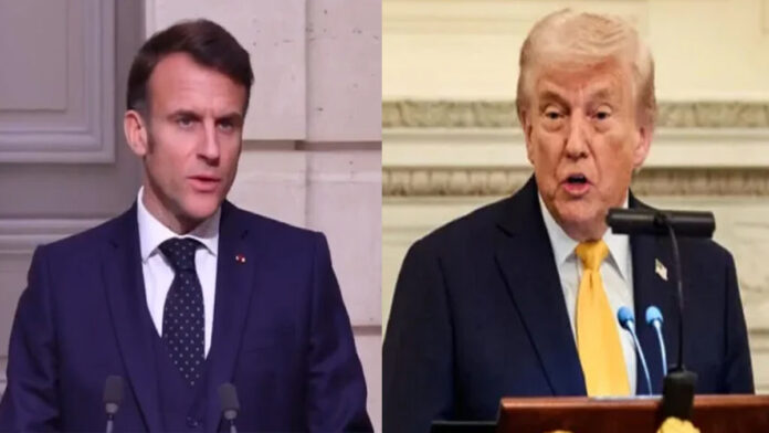 Emmanuel-Macron-and-Donald- Emmanuel Macron and Donald Trump