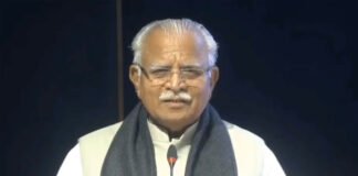 Manohar Lal Khattar speaking in Lok Sabha about prepaid electricity meters with smart meter device visual