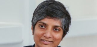 Menaka Guruswamy taking oath as Rajya Sabha MP in Parliament chamber