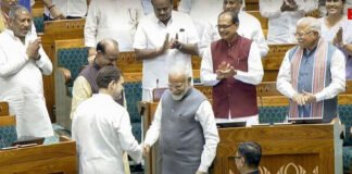 Narendra Modi Rahul Gandhi conversation Parliament rare moment