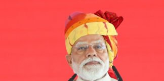 Prime Minister Narendra Modi addressing a large rally in Cooch Behar, West Bengal