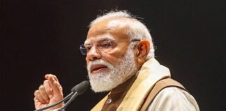 Prime Minister Narendra Modi addressing a massive election rally in West Bengal