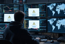 Chinese National Pleads Guilty in $27 Million US Fraud Case Linked to Global Call Center Scam Network Cybercrime investigation showing hacker using computer with fraud alert screens and global scam network concept