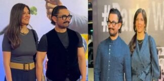 Aamir Khan with Gauri Spratt at event sharing relationship moments