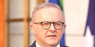 Anthony Albanese addressing media on digital tax plan to support journalism in Australia