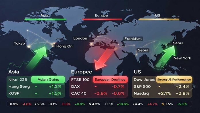 Asian Markets Rise, Europe Falls; Sensex Jumps 504 Points, Nifty Gains as FIIs Turn Buyers Asian Markets Rally, Europe Slips; Sensex, Nifty Surge as FIIs Pump ₹683 Crore Into Equities