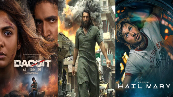 box-office-collection-april Dhurandhar 2 Dacoit Project Hail Mary box office collection April 2026 movie posters