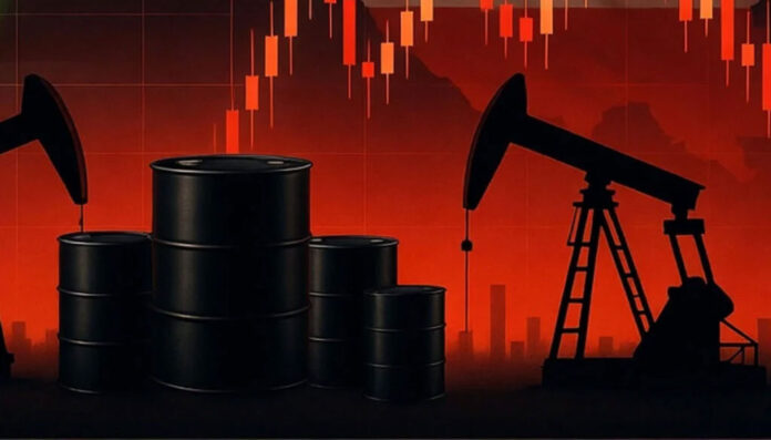 Brent Crude Price Crash and Global Market Rally Brent crude oil price falling sharply with global stock markets rising