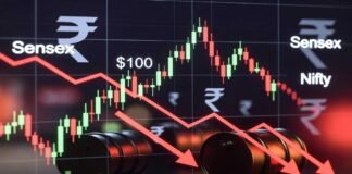 crude oil impact on Sensex Nifty India stock market fall inflation rupee pressure