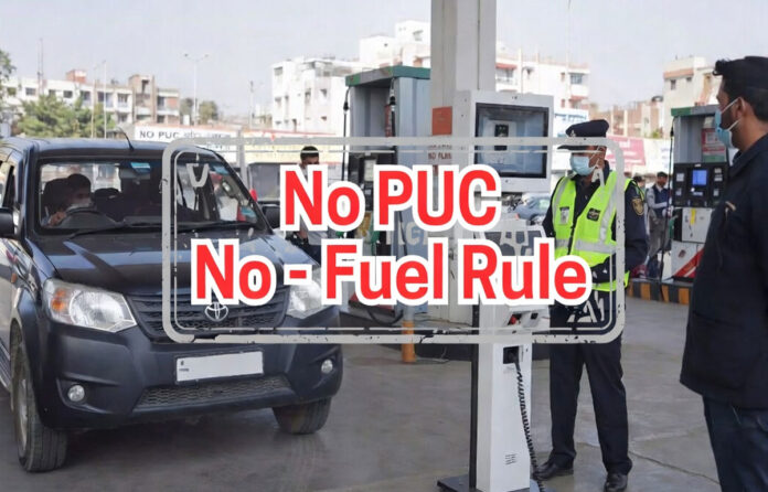 delhi-no-puc-no-fuel-rule-p Delhi No PUC No Fuel rule petrol pump checking vehicle pollution certificate ANPR cameras 2026