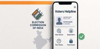 Indian voters checking voter list and polling booth details on mobile before election day