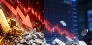 Gold, silver prices fall on MCX and COMEX amid strong dollar and rate concerns. Check latest rates and trends.
