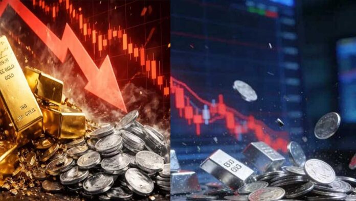 Gold, silver prices fall on MCX and COMEX amid strong dollar and rate concerns. Check latest rates and trends. Gold, silver prices fall on MCX and COMEX amid strong dollar and rate concerns. Check latest rates and trends.