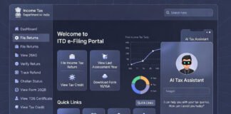 Income Tax India new website with AI assistant Kar Saathi chatbot interface helping taxpayers online
