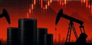 Crude oil price surge chart with stable fuel supply in India and refinery operations