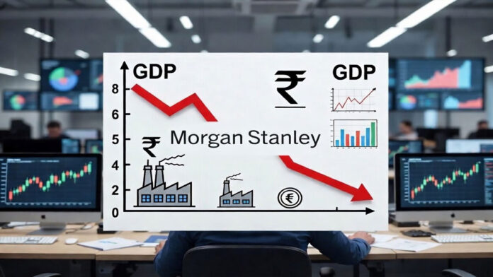 India GDP Forecast Cut by Morgan Stanley 2026 India GDP growth chart decline with economic analysis visuals