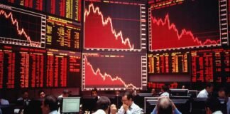 Indian stock market fall Sensex Nifty red screen April 2026 trading crash