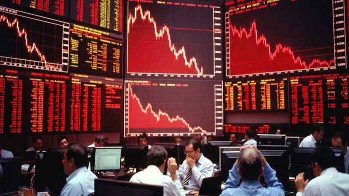 Indian stock market fall Sensex Nifty red screen April 2026 trading crash