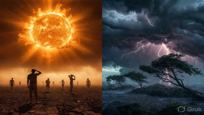 India weather April 28 29 2026 heatwave 46C storm rain IMD alert forecast