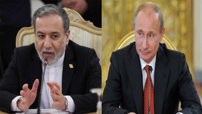 iran-russia-araghchi-putin- Iran foreign minister Abbas Araghchi meeting Vladimir Putin Russia St Petersburg 2026