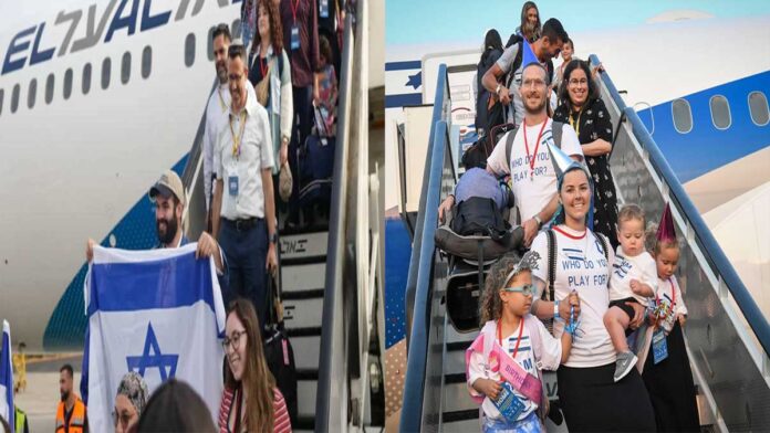 Bnei Menashe Jews from India arriving in Israel at Tel Aviv airport