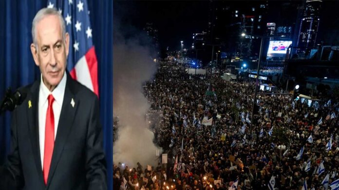 israel-protests-netanyahu-e Israel protests Netanyahu pressure elections security crisis April 2026