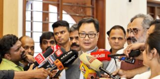 Kiren Rijiju addressing media and church leaders explaining FCRA Amendment Bill 2026 will not harm genuine NGOs