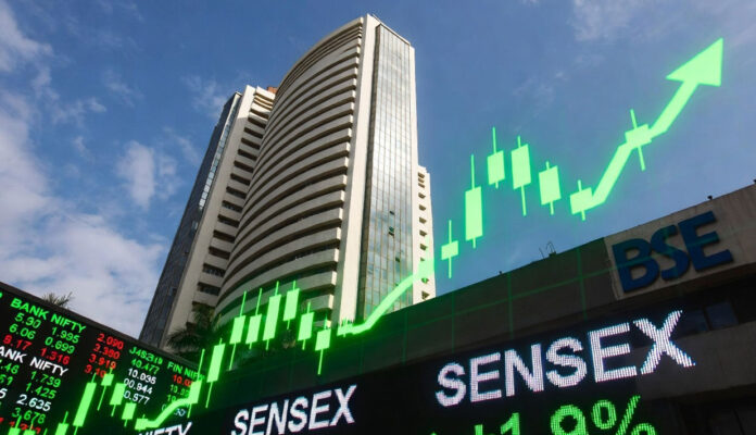 markets-sensex-nifty-rally- Sensex and Nifty surge on April 1 2026 stock market opening with green upward trend charts