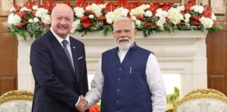 PM Narendra Modi and Austrian Chancellor Christian Stocker meeting at Hyderabad House in New Delhi