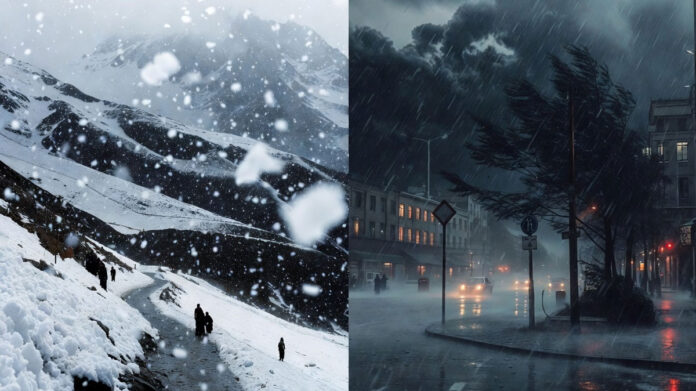 Snow, Storms Hit North India; Vaishno Devi Yatra Affected Snowfall in North India hills and rain storm in plains affecting Vaishno Devi yatra