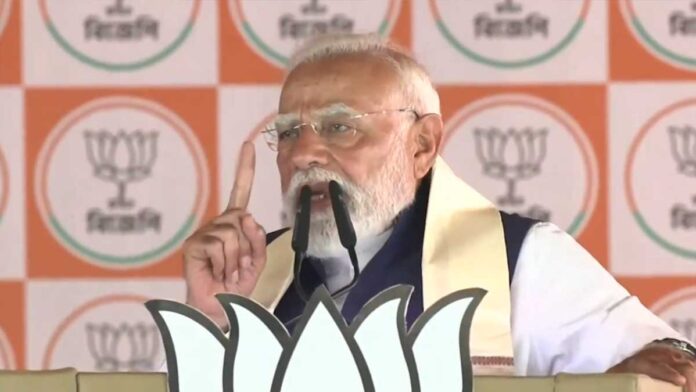 pm-modi-bengal-rally-bongao Prime Minister Narendra Modi addressing a large rally in Bongaon West Bengal during election campaign