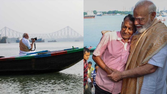 PM Modi Takes Boat Ride on Hooghly, Shares Photos; Says “Ganga Flows in the Soul of Bengal” PM Modi Takes Boat Ride on Hooghly, Shares Photos; Says “Ganga Flows in the Soul of Bengal”