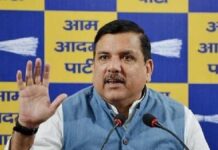AAP Moves to Disqualify 7 Rajya Sabha MPs After Defection to BJP, Sparks Legal Showdown AAP leaders submitting petition to Rajya Sabha Chairman over MP disqualification issue