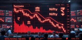 Sensex Nifty fall April 28 2026 PSU bank selloff Indian stock market opening