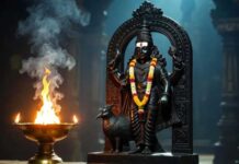 Shani Jayanti 2026 Falls on Rare Saturday Amavasya: Know Date, Timings, Rituals and Powerful Remedies Devotees performing Shani Dev puja with mustard oil lamp on Shani Jayanti 2026