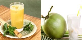 lemon water sugarcane juice coconut water comparison summer healthy drinks India