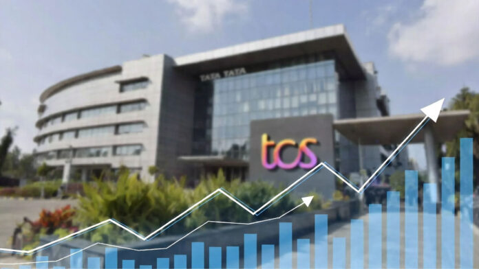 TCS Reports Strong Q4 Results with Profit Growth TCS headquarters building with financial results growth concept