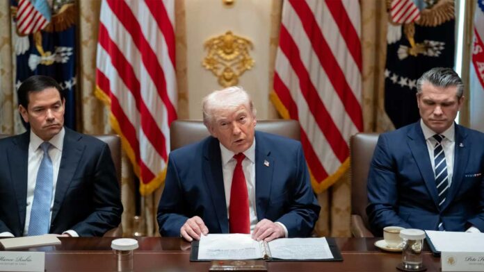 Trump Holds Crisis Meeting After Iran Blocks Strait of Hormuz, Fires on Vessels Amid Escalation Trump Holds Crisis Meeting After Iran Blocks Strait of Hormuz, Fires on Vessels Amid Escalation