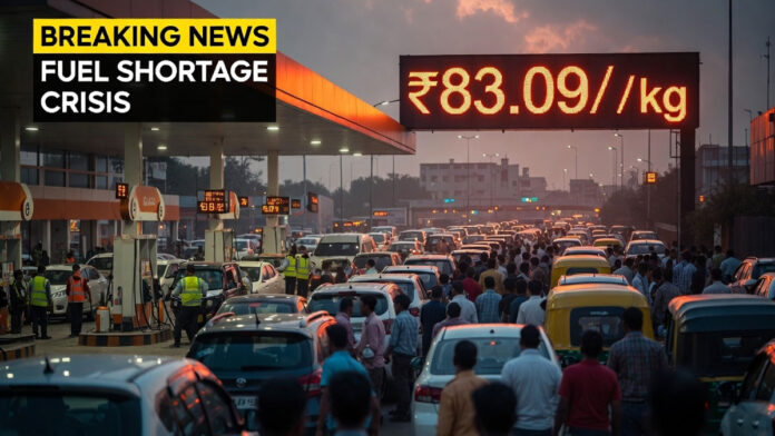Delhi-NCR CNG Prices Rise Again Amid Fuel Inflation CNG price hike board at a Delhi fuel station showing updated rates above ₹83 per kg
