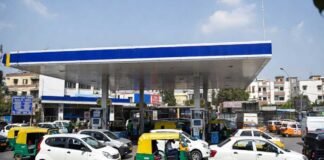CNG station in Delhi with vehicles lined up after fresh CNG price hike in NCR