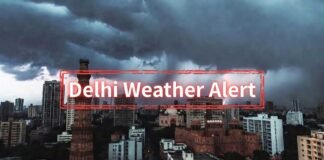 Delhi cloudy weather after rain May 2026 temperature drop skyline India