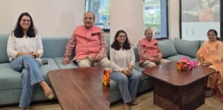 Dr PM Bhardwaj meeting MP Manju Sharma in Jaipur during official courtesy visit