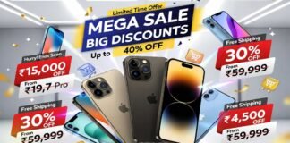 iPhone lineup displayed with discount tags during Flipkart Summer Sale 2026