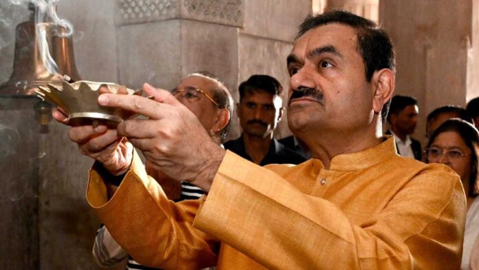Indian billionaire Gautam Adani during a corporate event amid ongoing US legal investigations and SEC settlement discussions