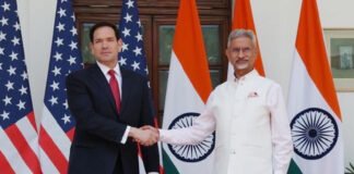 Marco Rubio and S Jaishankar during India-US strategic partnership talks at Hyderabad House in New Delhi