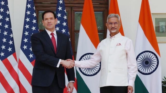 marco-rubio-india-visit-jai Marco Rubio and S Jaishankar during India-US strategic partnership talks at Hyderabad House in New Delhi