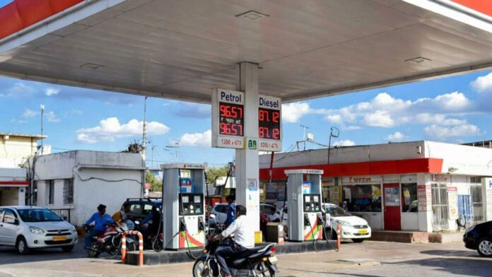 Petrol and diesel prices rising in India with fuel station price boards showing increased rates
