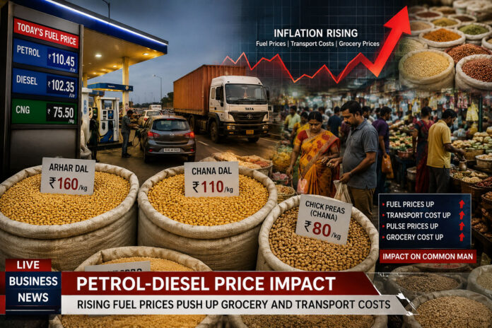 petrol-diesel-price-impact- Petrol Diesel Price Impact increasing pulse prices and transport costs across India