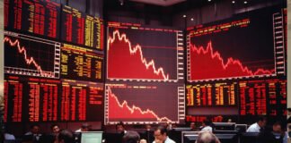 Sensex Closing Bell showing Indian stock market decline amid HDFC Bank losses