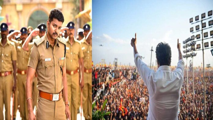 thalapathy-vijay-political- Thalapathy Vijay in political movie roles showcasing leadership and anti-corruption themes